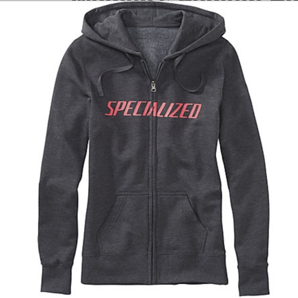 Specialized Premium Gray Zip Up Hoodie Women’s Size M Cycling Biking
